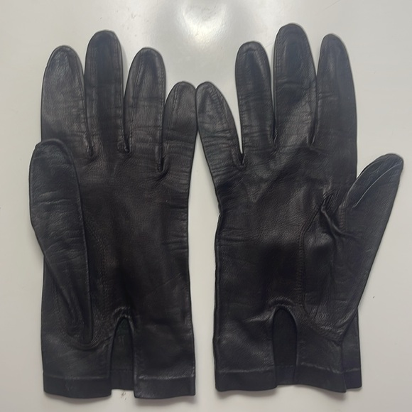 Vintage Bonkid kidskin leather women’s gloves black - Picture 3 of 5